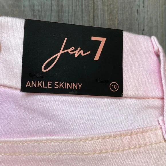 NWT Jen7 Baby Pink Ankle Skinny Jeans Women’s 10 Stretch Denim - Picture 7 of 15